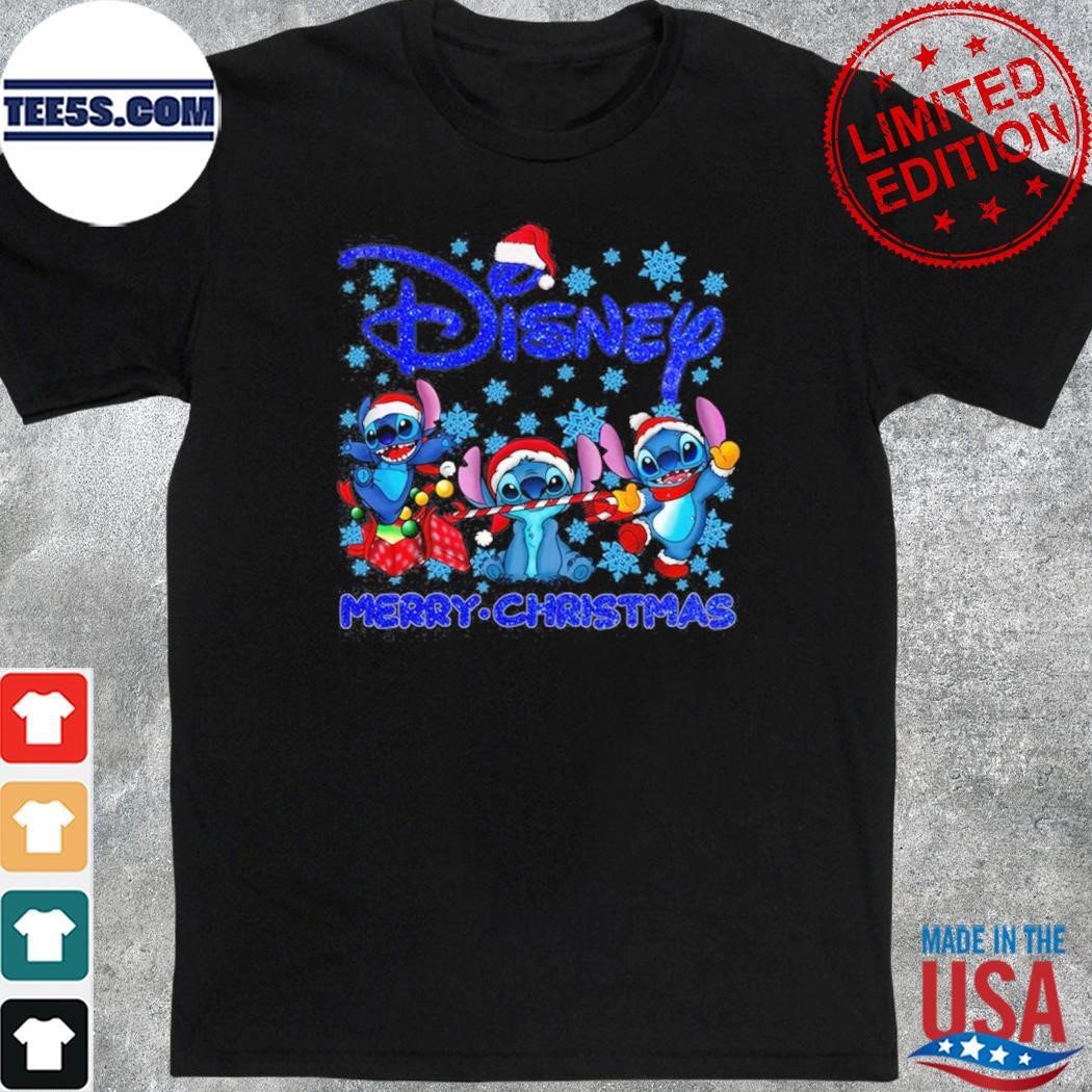 Stitch hat santa Disney merry christmas shirt
