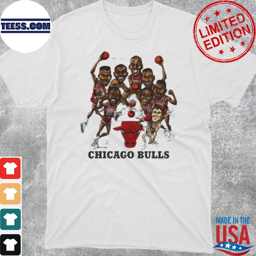 Trending Chicago Bulls Basketball Team Caricature Signatures Vintage Shirt